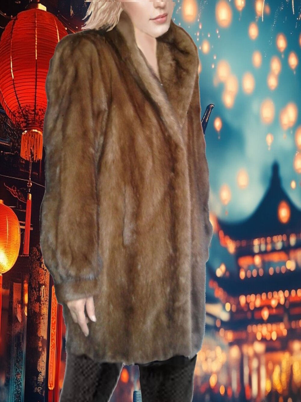 Pappas Genuine Mink Fur Coat